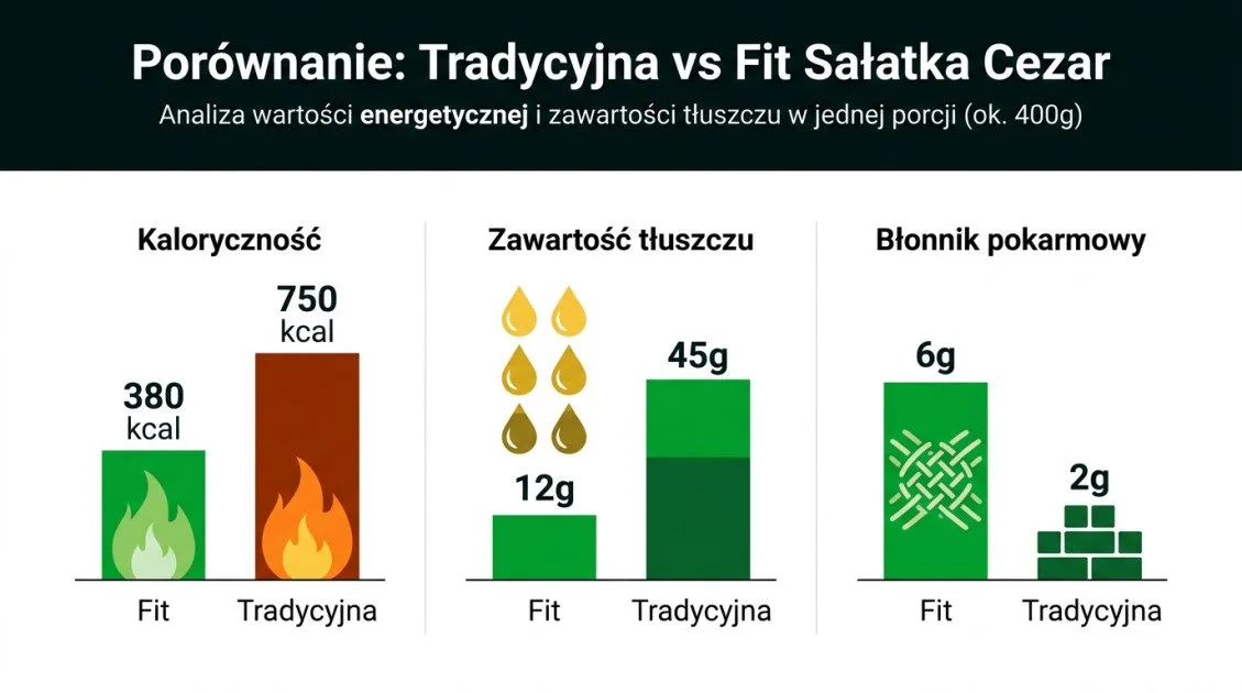 Porównanie: Tradycyjna vs Fit Sałatka Cezar