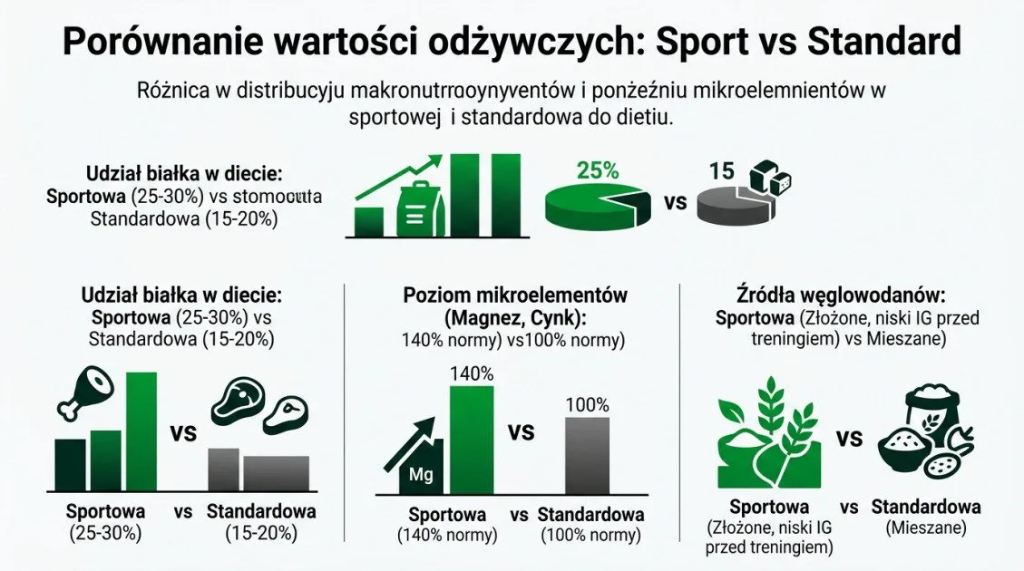 Porównanie wartości odżywczych: Sport vs Standard