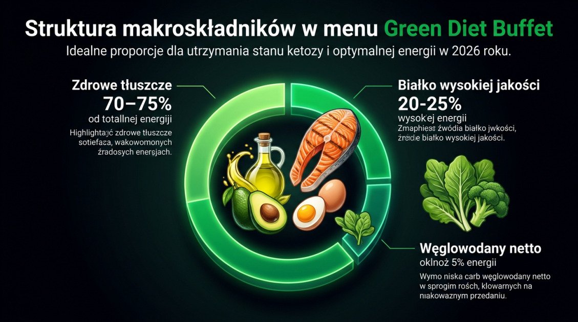 Struktura makroskładników w menu Green Diet Buffet