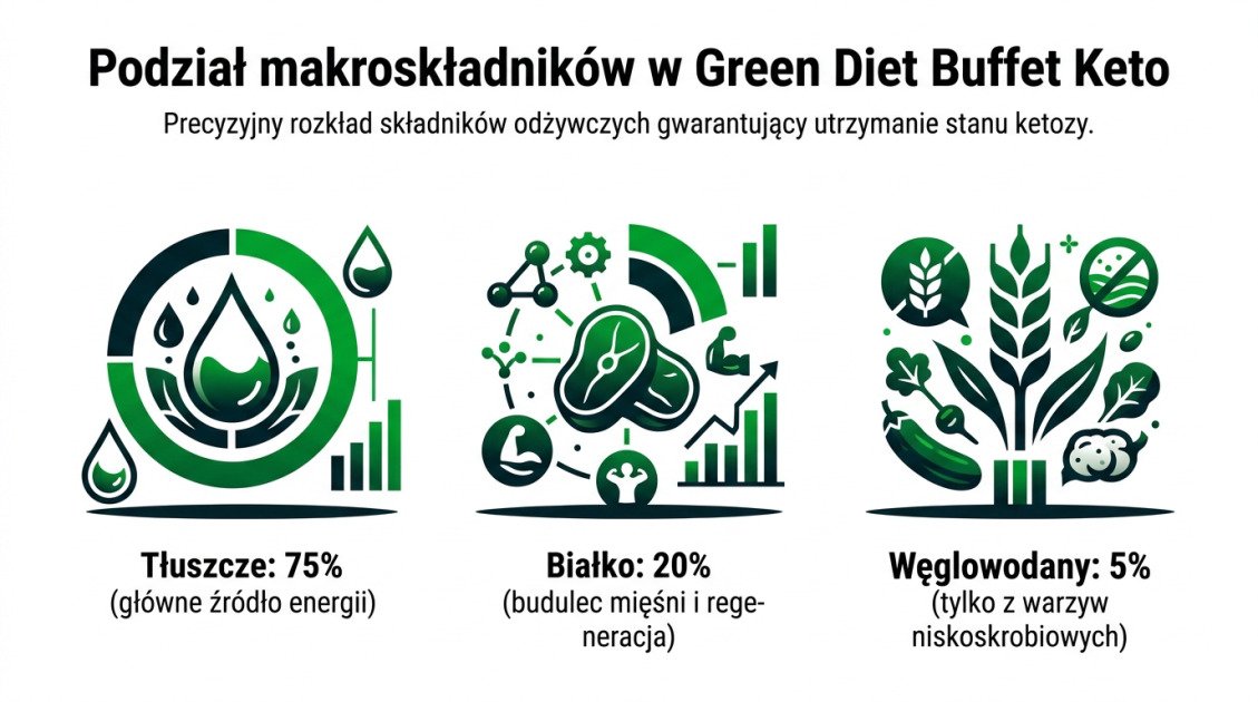 Podział makroskładników w Green Diet Buffet Keto