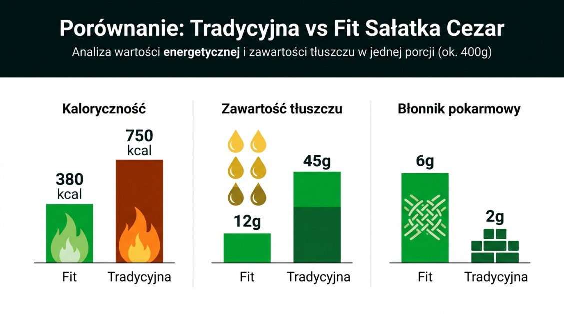 Porównanie: Tradycyjna vs Fit Sałatka Cezar