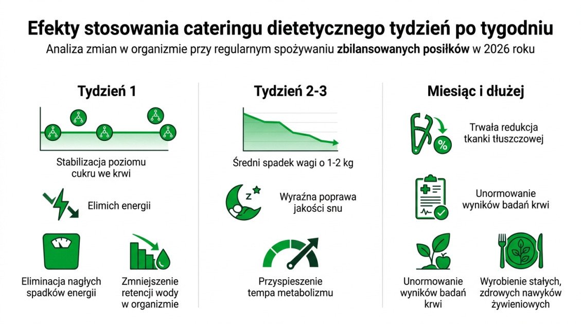 Efekty stosowania cateringu dietetycznego tydzień po tygodniu