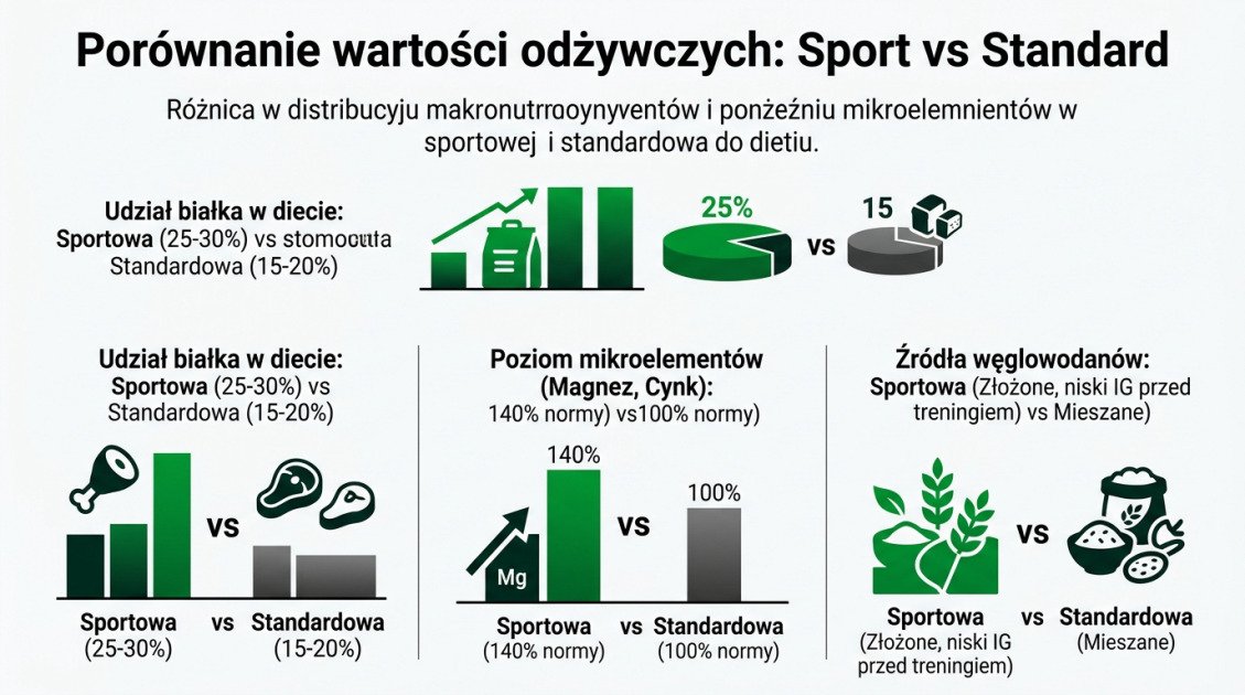 Porównanie wartości odżywczych: Sport vs Standard
