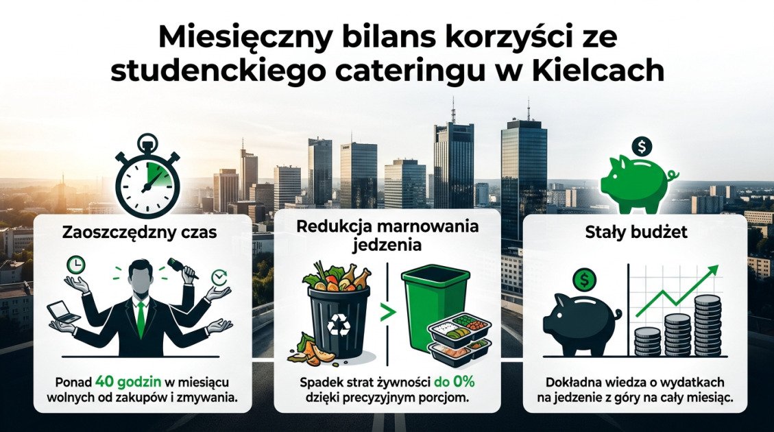 Miesięczny bilans korzyści ze studenckiego cateringu w Kielcach