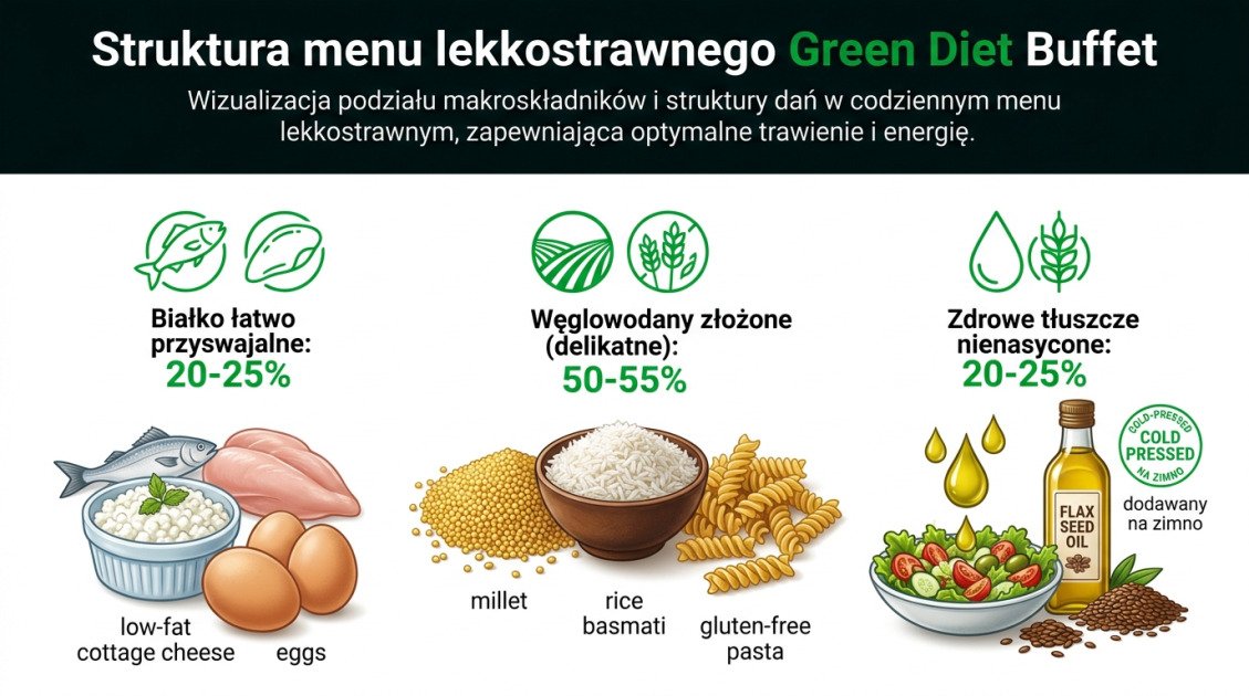 Struktura menu lekkostrawnego Green Diet Buffet